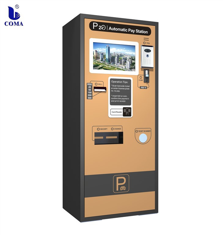 Önkiszolgáló érintőképernyős jegy parkoló automatikus fizetés Treminal gép